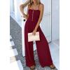 imagePRETTYGARDEN Jumpsuits for Women Dressy 2026 Summer Sleeveless Casual Wide Leg Rompers Spring Cruise Vacation OutfitsBurgundy