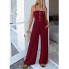 imagePRETTYGARDEN Jumpsuits for Women Dressy 2026 Summer Sleeveless Casual Wide Leg Rompers Spring Cruise Vacation OutfitsBurgundy