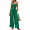 imagePRETTYGARDEN Jumpsuits for Women Dressy 2026 Summer Sleeveless Casual Wide Leg Rompers Spring Cruise Vacation OutfitsGreen