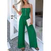 imagePRETTYGARDEN Jumpsuits for Women Dressy 2026 Summer Sleeveless Casual Wide Leg Rompers Spring Cruise Vacation OutfitsGreen