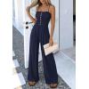 imagePRETTYGARDEN Jumpsuits for Women Dressy 2026 Summer Sleeveless Casual Wide Leg Rompers Spring Cruise Vacation OutfitsNavy