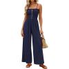 imagePRETTYGARDEN Jumpsuits for Women Dressy 2026 Summer Sleeveless Casual Wide Leg Rompers Spring Cruise Vacation OutfitsNavy