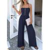 imagePRETTYGARDEN Jumpsuits for Women Dressy 2026 Summer Sleeveless Casual Wide Leg Rompers Spring Cruise Vacation OutfitsNavy