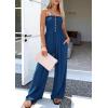 imagePRETTYGARDEN Jumpsuits for Women Dressy 2026 Summer Sleeveless Casual Wide Leg Rompers Spring Cruise Vacation OutfitsNavy Blue