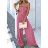 imagePRETTYGARDEN Jumpsuits for Women Dressy 2026 Summer Sleeveless Casual Wide Leg Rompers Spring Cruise Vacation OutfitsPink