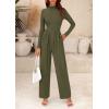 imagePRETTYGARDEN Jumpsuits for Women Dressy Fall Fashion Clothing 2026 Long Sleeve Mock Neck Date Night Rompers Business OutfitsArmy Green