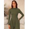 imagePRETTYGARDEN Jumpsuits for Women Dressy Fall Fashion Clothing 2026 Long Sleeve Mock Neck Date Night Rompers Business OutfitsArmy Green