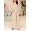 imagePRETTYGARDEN Jumpsuits for Women Dressy Fall Fashion Clothing 2026 Long Sleeve Mock Neck Date Night Rompers Business OutfitsBeige