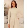 imagePRETTYGARDEN Jumpsuits for Women Dressy Fall Fashion Clothing 2026 Long Sleeve Mock Neck Date Night Rompers Business OutfitsBeige