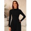 imagePRETTYGARDEN Jumpsuits for Women Dressy Fall Fashion Clothing 2026 Long Sleeve Mock Neck Date Night Rompers Business OutfitsBlack