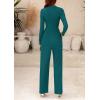 imagePRETTYGARDEN Jumpsuits for Women Dressy Fall Fashion Clothing 2026 Long Sleeve Mock Neck Date Night Rompers Business OutfitsBlue Green