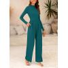 imagePRETTYGARDEN Jumpsuits for Women Dressy Fall Fashion Clothing 2026 Long Sleeve Mock Neck Date Night Rompers Business OutfitsBlue Green