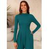 imagePRETTYGARDEN Jumpsuits for Women Dressy Fall Fashion Clothing 2026 Long Sleeve Mock Neck Date Night Rompers Business OutfitsBlue Green