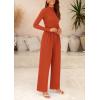 imagePRETTYGARDEN Jumpsuits for Women Dressy Fall Fashion Clothing 2026 Long Sleeve Mock Neck Date Night Rompers Business OutfitsBrick Red
