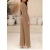 imagePRETTYGARDEN Jumpsuits for Women Dressy Fall Fashion Clothing 2026 Long Sleeve Mock Neck Date Night Rompers Business OutfitsCamel