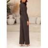 imagePRETTYGARDEN Jumpsuits for Women Dressy Fall Fashion Clothing 2026 Long Sleeve Mock Neck Date Night Rompers Business OutfitsCoffee