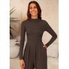 imagePRETTYGARDEN Jumpsuits for Women Dressy Fall Fashion Clothing 2026 Long Sleeve Mock Neck Date Night Rompers Business OutfitsCoffee
