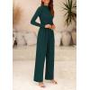 imagePRETTYGARDEN Jumpsuits for Women Dressy Fall Fashion Clothing 2026 Long Sleeve Mock Neck Date Night Rompers Business OutfitsDark Green