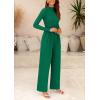 imagePRETTYGARDEN Jumpsuits for Women Dressy Fall Fashion Clothing 2026 Long Sleeve Mock Neck Date Night Rompers Business OutfitsGreen