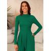 imagePRETTYGARDEN Jumpsuits for Women Dressy Fall Fashion Clothing 2026 Long Sleeve Mock Neck Date Night Rompers Business OutfitsGreen