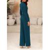imagePRETTYGARDEN Jumpsuits for Women Dressy Fall Fashion Clothing 2026 Long Sleeve Mock Neck Date Night Rompers Business OutfitsLake Blue