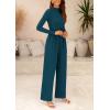 imagePRETTYGARDEN Jumpsuits for Women Dressy Fall Fashion Clothing 2026 Long Sleeve Mock Neck Date Night Rompers Business OutfitsLake Blue