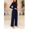 imagePRETTYGARDEN Jumpsuits for Women Dressy Fall Fashion Clothing 2026 Long Sleeve Mock Neck Date Night Rompers Business OutfitsNavy