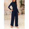 imagePRETTYGARDEN Jumpsuits for Women Dressy Fall Fashion Clothing 2026 Long Sleeve Mock Neck Date Night Rompers Business OutfitsNavy