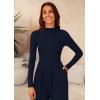 imagePRETTYGARDEN Jumpsuits for Women Dressy Fall Fashion Clothing 2026 Long Sleeve Mock Neck Date Night Rompers Business OutfitsNavy