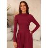 imagePRETTYGARDEN Jumpsuits for Women Dressy Fall Fashion Clothing 2026 Long Sleeve Mock Neck Date Night Rompers Business OutfitsWine Red