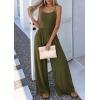 imagePRETTYGARDEN Jumpsuits for Women Summer 2026 Sleeveless Wide Leg Date Night Rompers Beach Vacation Cruise One Piece OutfitsArmy Green