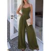 imagePRETTYGARDEN Jumpsuits for Women Summer 2026 Sleeveless Wide Leg Date Night Rompers Beach Vacation Cruise One Piece OutfitsArmy Green