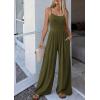 imagePRETTYGARDEN Jumpsuits for Women Summer 2026 Sleeveless Wide Leg Date Night Rompers Beach Vacation Cruise One Piece OutfitsArmy Green