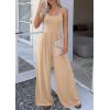 imagePRETTYGARDEN Jumpsuits for Women Summer 2026 Sleeveless Wide Leg Date Night Rompers Beach Vacation Cruise One Piece OutfitsBeige