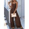 imagePRETTYGARDEN Jumpsuits for Women Summer 2026 Sleeveless Wide Leg Date Night Rompers Beach Vacation Cruise One Piece OutfitsBrown