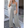 imagePRETTYGARDEN Jumpsuits for Women Summer 2026 Sleeveless Wide Leg Date Night Rompers Beach Vacation Cruise One Piece OutfitsGrey