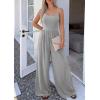 imagePRETTYGARDEN Jumpsuits for Women Summer 2026 Sleeveless Wide Leg Date Night Rompers Beach Vacation Cruise One Piece OutfitsGrey