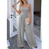 imagePRETTYGARDEN Jumpsuits for Women Summer 2026 Sleeveless Wide Leg Date Night Rompers Beach Vacation Cruise One Piece OutfitsGrey