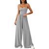 imagePRETTYGARDEN Jumpsuits for Women Summer 2026 Sleeveless Wide Leg Date Night Rompers Beach Vacation Cruise One Piece OutfitsGrey