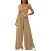 imagePRETTYGARDEN Jumpsuits for Women Summer 2026 Sleeveless Wide Leg Date Night Rompers Beach Vacation Cruise One Piece OutfitsKhaki