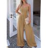 imagePRETTYGARDEN Jumpsuits for Women Summer 2026 Sleeveless Wide Leg Date Night Rompers Beach Vacation Cruise One Piece OutfitsKhaki