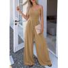 imagePRETTYGARDEN Jumpsuits for Women Summer 2026 Sleeveless Wide Leg Date Night Rompers Beach Vacation Cruise One Piece OutfitsKhaki