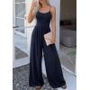 imagePRETTYGARDEN Jumpsuits for Women Summer 2026 Sleeveless Wide Leg Date Night Rompers Beach Vacation Cruise One Piece OutfitsNavy Blue