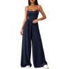 imagePRETTYGARDEN Jumpsuits for Women Summer 2026 Sleeveless Wide Leg Date Night Rompers Beach Vacation Cruise One Piece OutfitsNavy Blue