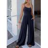 imagePRETTYGARDEN Jumpsuits for Women Summer 2026 Sleeveless Wide Leg Date Night Rompers Beach Vacation Cruise One Piece OutfitsNavy Blue