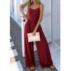 imagePRETTYGARDEN Jumpsuits for Women Summer 2026 Sleeveless Wide Leg Date Night Rompers Beach Vacation Cruise One Piece OutfitsWine Red
