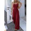 imagePRETTYGARDEN Jumpsuits for Women Summer 2026 Sleeveless Wide Leg Date Night Rompers Beach Vacation Cruise One Piece OutfitsWine Red