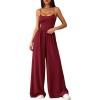 imagePRETTYGARDEN Jumpsuits for Women Summer 2026 Sleeveless Wide Leg Date Night Rompers Beach Vacation Cruise One Piece OutfitsWine Red