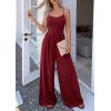 imagePRETTYGARDEN Jumpsuits for Women Summer 2026 Sleeveless Wide Leg Date Night Rompers Beach Vacation Cruise One Piece OutfitsWine Red
