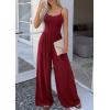 imagePRETTYGARDEN Jumpsuits for Women Summer 2026 Sleeveless Wide Leg Date Night Rompers Beach Vacation Cruise One Piece OutfitsWine Red